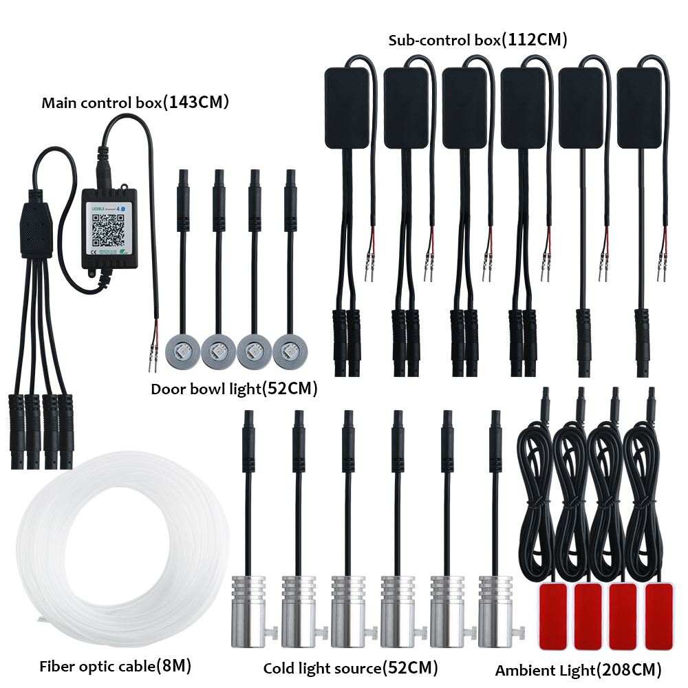14 in 1 RGB Car Interior Ambie - огляд і ціна Led Ambient Interior Car Lights App Control