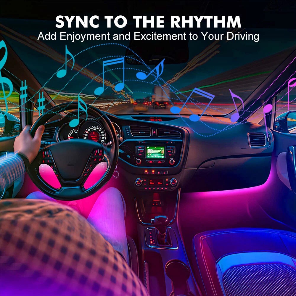 4PCS 72 LED RGB Car Interior A - огляд і ціна Led Ambient Interior Car Lights App Control