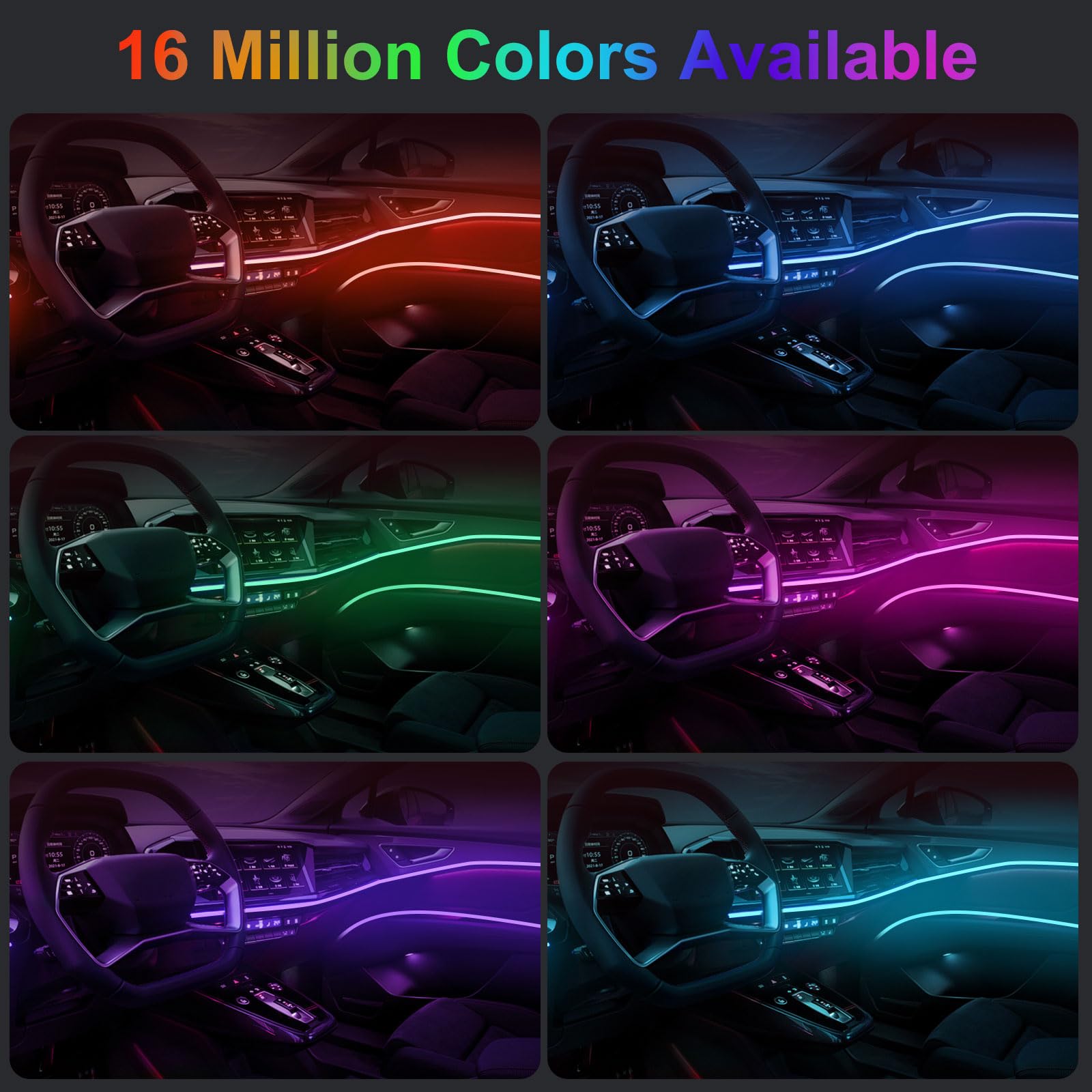 DIY Flexible Neon Light 12V RG - огляд і ціна Led Ambient Interior Car Lights App Control