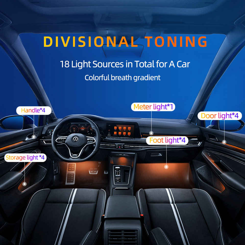 Universal Style Colorful RGB S - огляд і ціна Led Ambient Interior Car Lights App Control